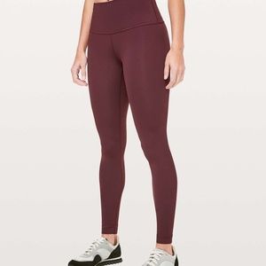Lululemon Wunder Under Tights 31”, Merlot, Size 4 NWT